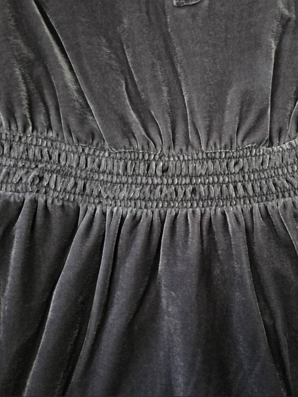NWT - Caslon Grey Stretch Plush Velour Smocked Waist Fully Lined Midi Dress - S - Picture 11 of 16